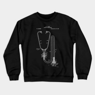 Stethoscope Patent White Crewneck Sweatshirt